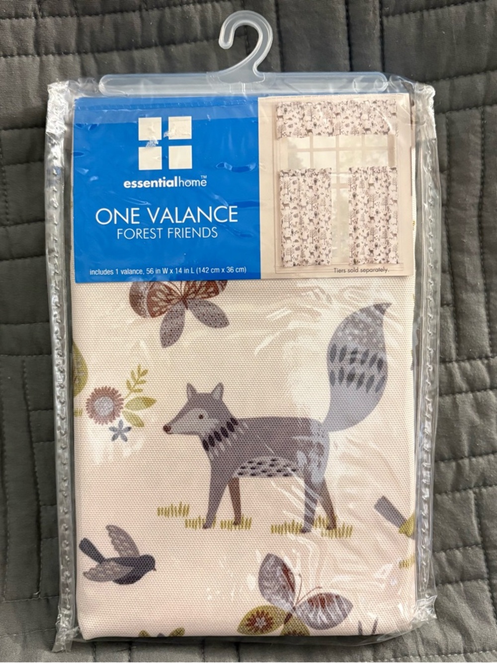 Vintage KMart Forest Friends Valance Curtain Nursery Animals Deer Owl Kids